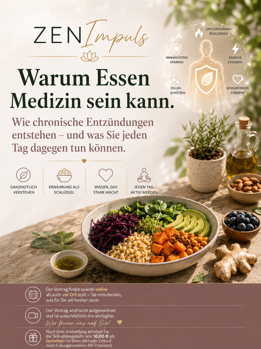 ZENImpuls Warum Essen Medizin sein kann. Wie chronische Entzündungen entstehen – und was Sie jeden Tag dagegen tun können.